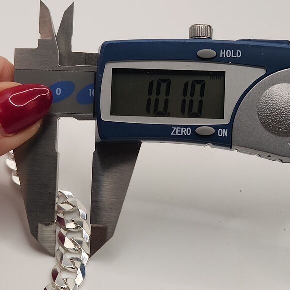 925 Sterling Heavy Cuban Chain Bracelet 8" - Picture 4 of 5